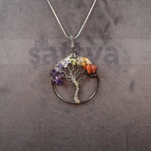 7 Chakra Chip-Tree Ring Pendant (Only Pendant Included)