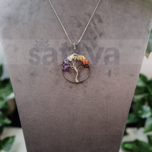7 Chakra Chip-Tree Ring Pendant (Only Pendant Included)