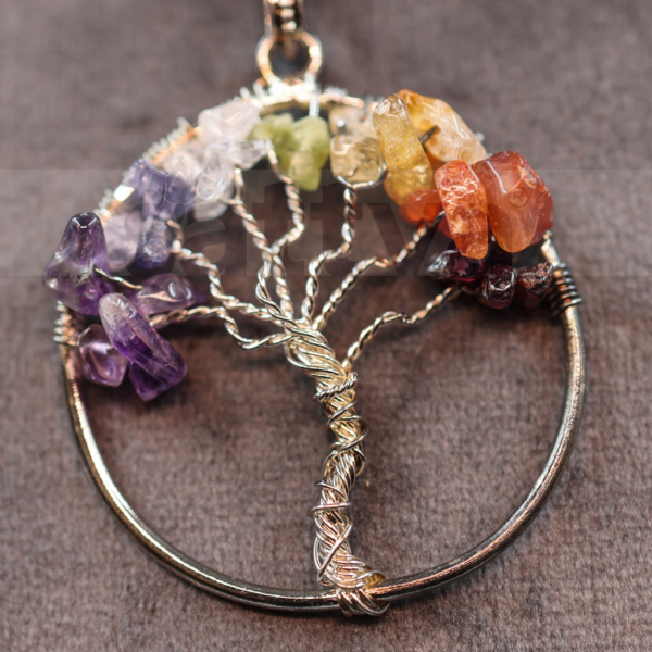7 Chakra Chip-Tree Ring Pendant (Only Pendant Included) - Image 3