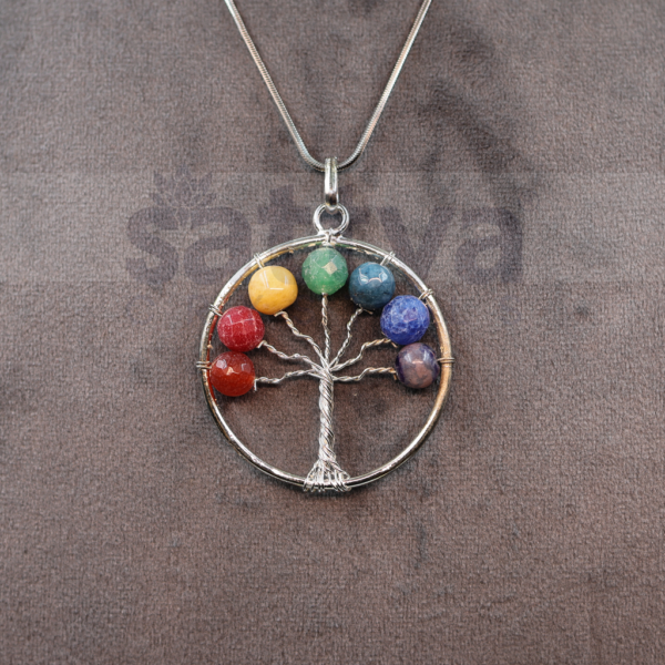 7-Chakra D-Cut Tree Ring Pendant (Only Pendant Included)