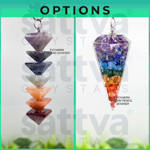 7-Chakra Resin Dowser + White Metal Chain String - Image 4