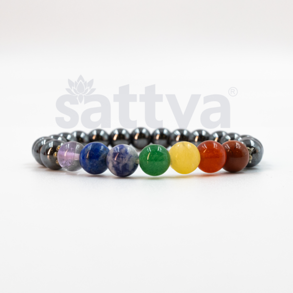 7-Chakra Hematite appx.8mm Bracelet - Image 2