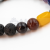 7-Chakra Lava with Citrine Barrel beads appx.8mm Bracelet - Image 3