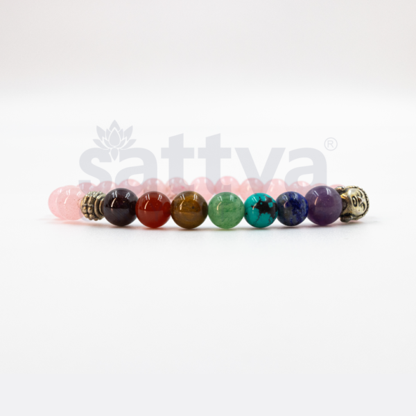 7-Chakra Plain ROSE-QUARTZ appx.8mm Bracelet - Image 2