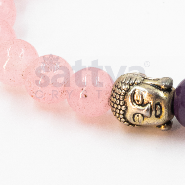 7-Chakra Plain ROSE-QUARTZ appx.8mm Bracelet - Image 3