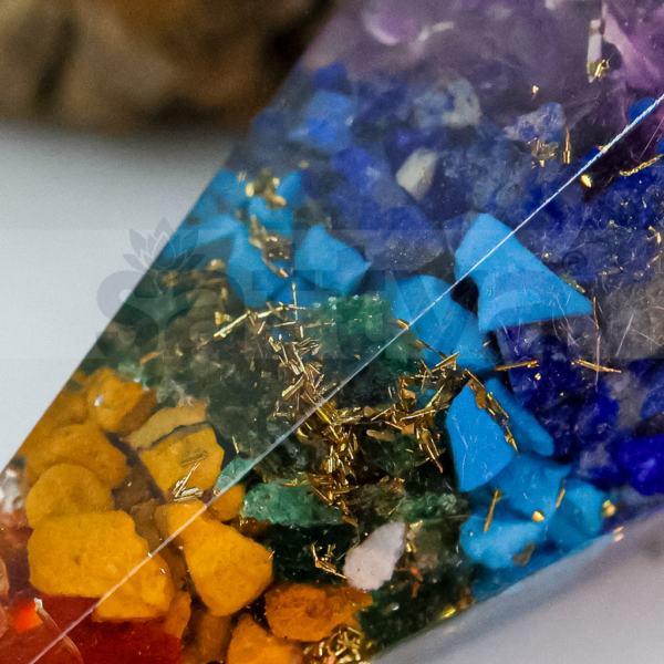 7-Chakra Resin Dowser + White Metal Chain String - Image 3