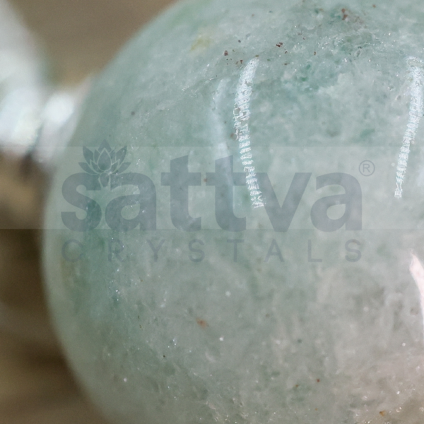 Amazonite Ball with Metal-Tip Dowser + White Metal Chain String - Image 3