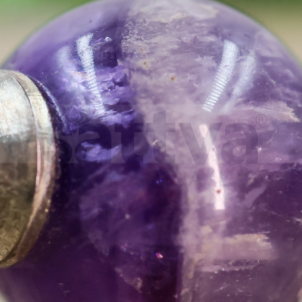Amethyst Ball with Metal-Tip Dowser + White Metal Chain String - Image 3