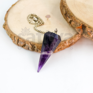 Amethyst Pointer Dowser + White Metal Chain String