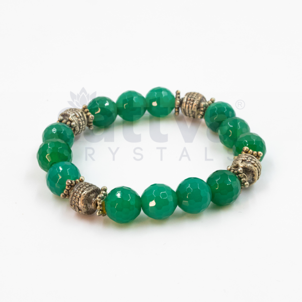 Aventurine-H(D-Cut)-Metal Deco Beads Bracelet
