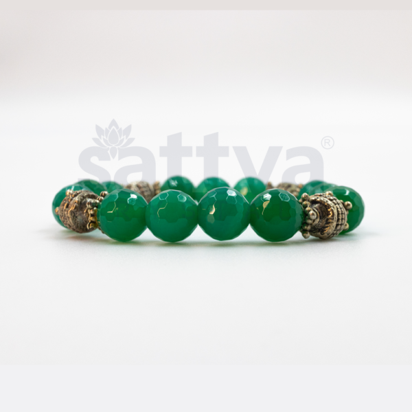 Aventurine-H(D-Cut)-Metal Deco Beads Bracelet - Image 2