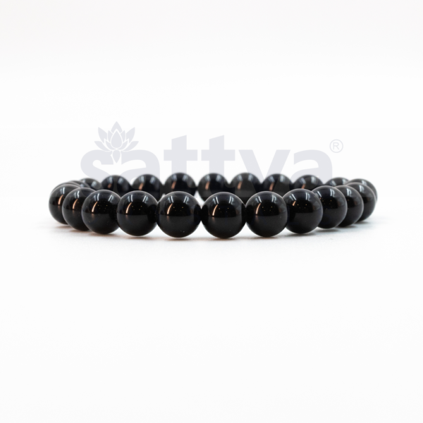Black Tourmaline appx.-8mm PLAIN Bracelet - Image 2