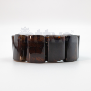 Blk.Amber-Rectangular-Cut Brick Band Bracelet