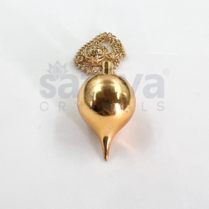 Brass Tear-Drop Dowser + Golden Metal Chain String