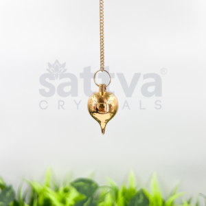 Brass Tear-Drop Dowser + Golden Metal Chain String