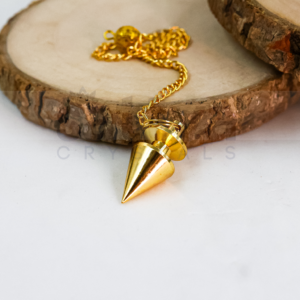 Brass Cone Dowser + Golden Metal Chain String