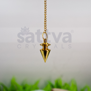 Brass Cone Dowser + Golden Metal Chain String