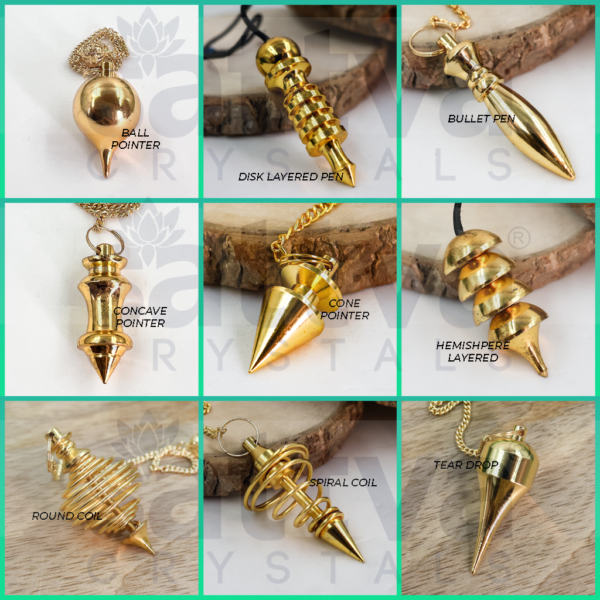 Brass Tear-Drop Dowser + Golden Metal Chain String - Image 4