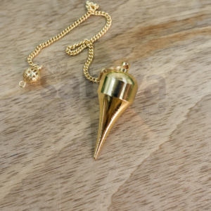 Brass Tear-Drop Dowser + Golden Metal Chain String