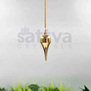 Brass Tear-Drop Dowser + Golden Metal Chain String