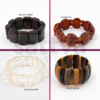 Rose Quartz Half-Cylindrical Cut Band Bracelet - Image 5