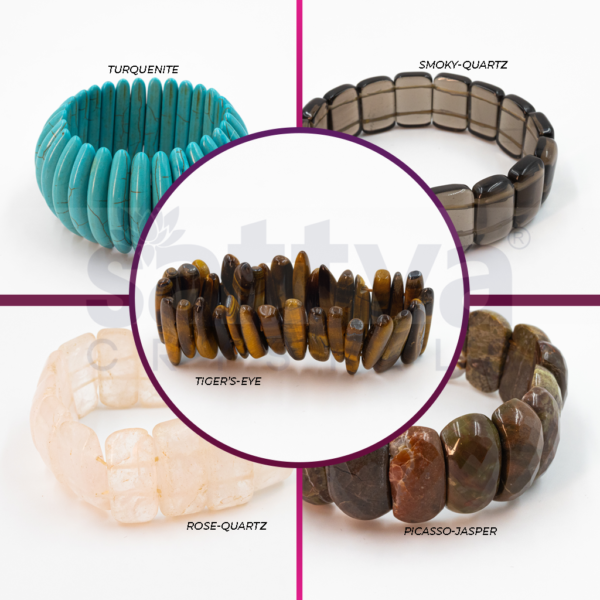 Picasso Jasper--Half-Cylindrical D-Cut Band Bracelet - Image 4
