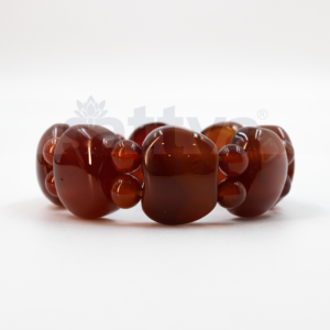 Carnelian(SARD)-Apple+Round beads Band Bracelet