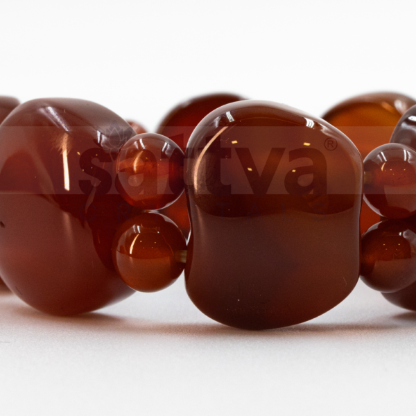 Carnelian(SARD)-Apple+Round beads Band Bracelet - Image 3