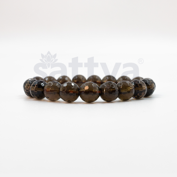 Dark Smoky Quartz appx.-10mm D-Cut Bracelet - Image 2