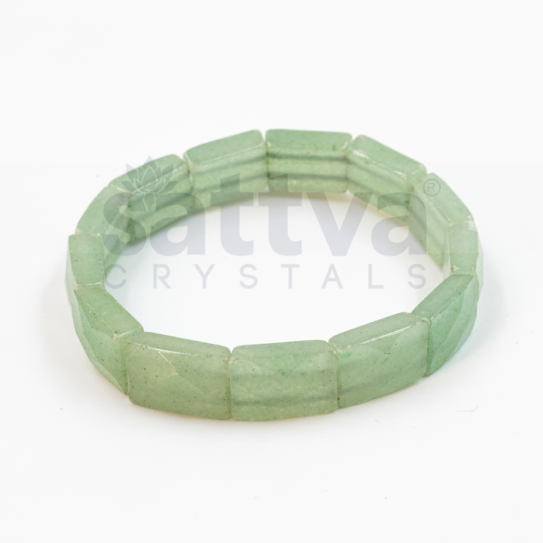 Green Aventurine Flat Rectangle D-Cut Bracelet
