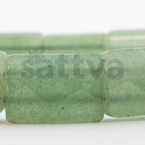 Green Aventurine Flat Rectangle D-Cut Bracelet - Image 3