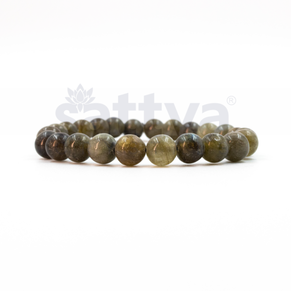 Green Labradorite appx.-8mm PLAIN Bracelet - Image 2