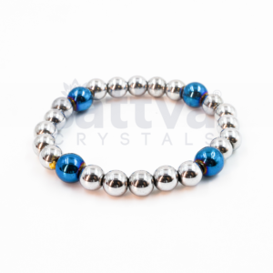 Hematite Blue-Grey appx.-8mm PLAIN Bracelet