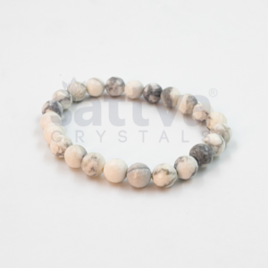 Howlite appx.-8mm D-Cut Bracelet