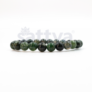 Moss Agate appx.-8mm PLAIN Bracelet