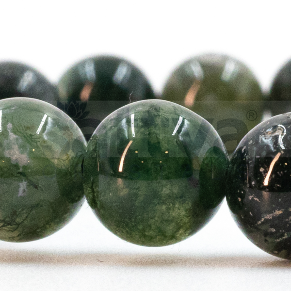 Moss Agate appx.-8mm PLAIN Bracelet - Image 3