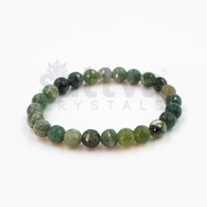 Moss Agate appx.-8mm D-Cut Bracelet