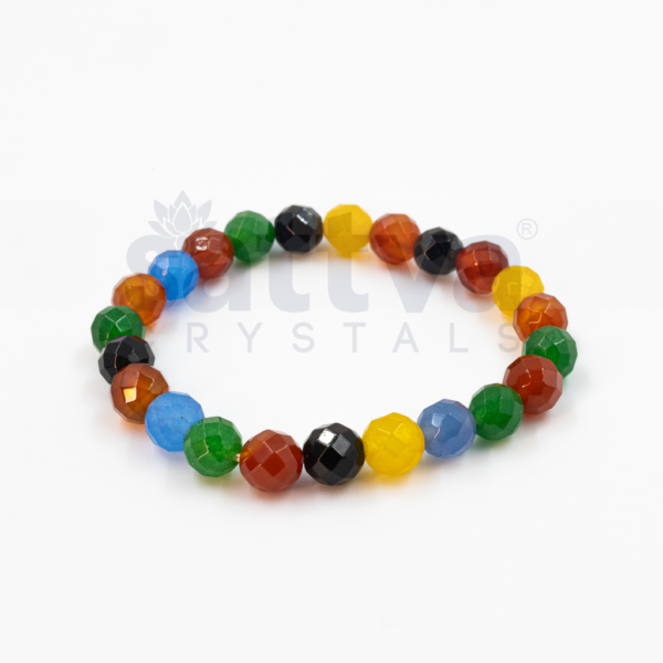 Multi Color(H) appx.-8mm D-Cut Bracelet