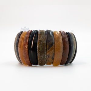 Multi JASPER Long Half-Cylindrical Cut Band Bracelet