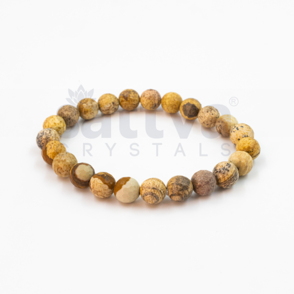 Picture Jasper appx.-8mm D-Cut Bracelet