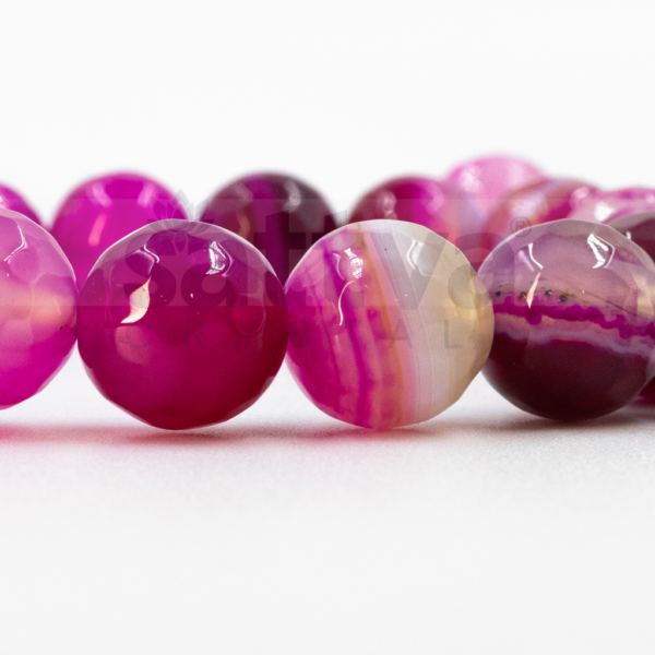 Pink Lace Agate(D-Cut)-Metal Deco Beads Bracelet - Image 3