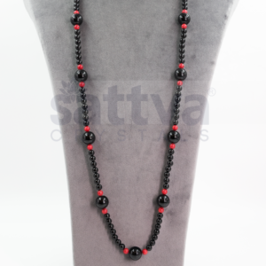 Black Obsidian & Red Jasper Plain appx.6mm-appx.14mm Fancy MALA