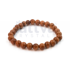 Red Gold-Stone appx.-8mm PLAIN Bracelet