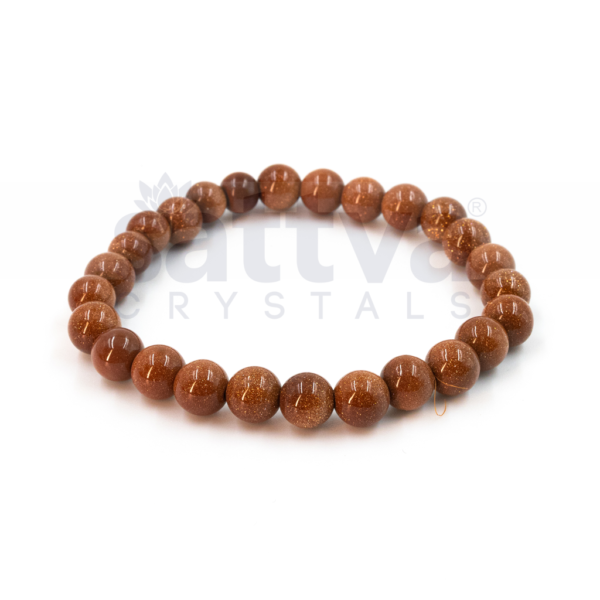 Red Gold-Stone appx.-8mm PLAIN Bracelet