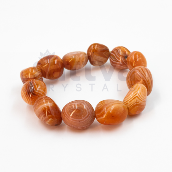 Red Lace Agate Tumble-Cut Bracelet