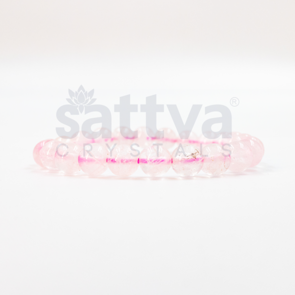Rose Quartz appx.-8mm PLAIN Bracelet - Image 2
