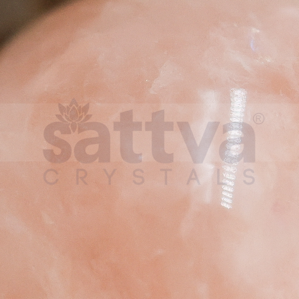 Rose-Quartz Ball with Metal-Tip Dowser + White Metal Chain String - Image 3