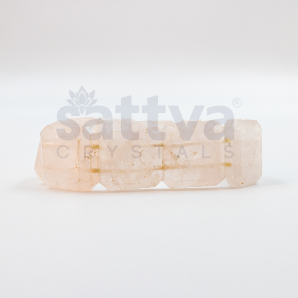 Rose Quartz Flat Square D-Cut Bracelet - Image 2