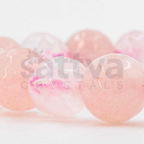 Rose Quartz (Natural+H) appx.-8mm D-Cut Bracelet - Image 3