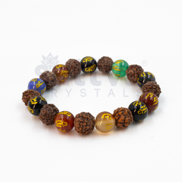 Rudraksh with Tibetan Beads Bracelet